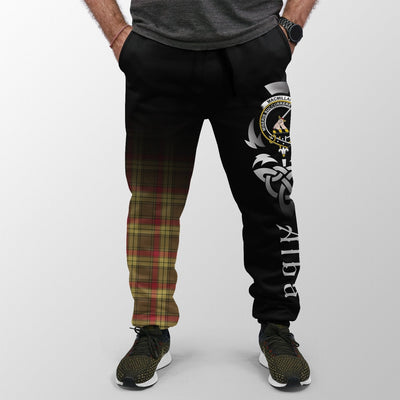 Clan MacMillan Old Weathered Tartan Crest Jogger Sweatpants Alba Celtic Style OK94