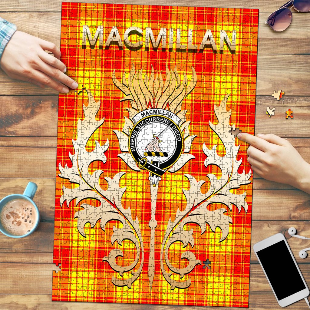 Clan MacMillan Tartan Crest Thistle Jigsaw Puzzles Gift For Family CY87 Clan MacMillan Tartan Today   