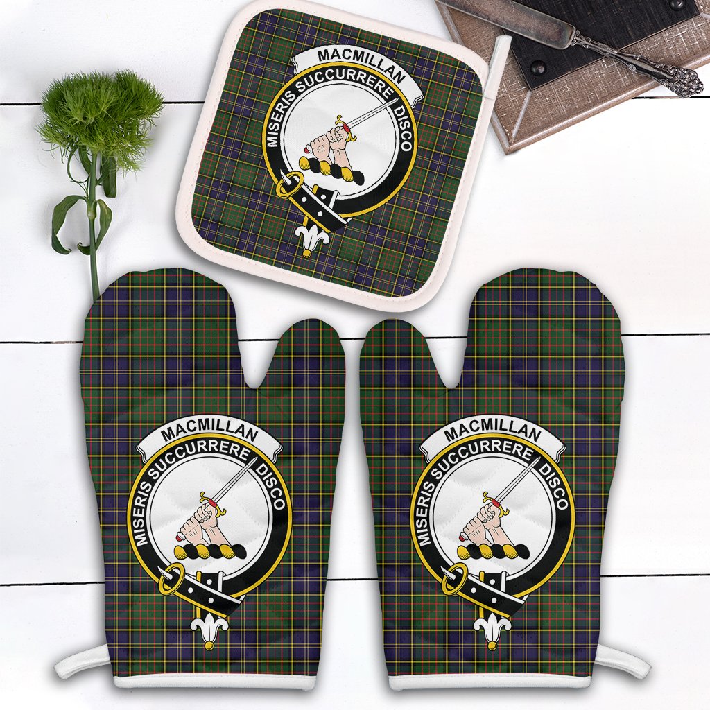 Clan Clan MacMillan Hunting Modern Tartan Crest Oven Mitt And Pot Holder (2 Oven Mitts + 1 Pot Holder) DY73 Clan MacMillan Tartan Today   