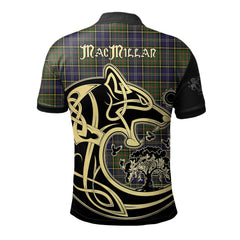 Clan MacMillan Hunting Modern Tartan Polo Shirt Viking Wolf OR21 MacMillan Hunting Modern Tartan Tartan Polo   