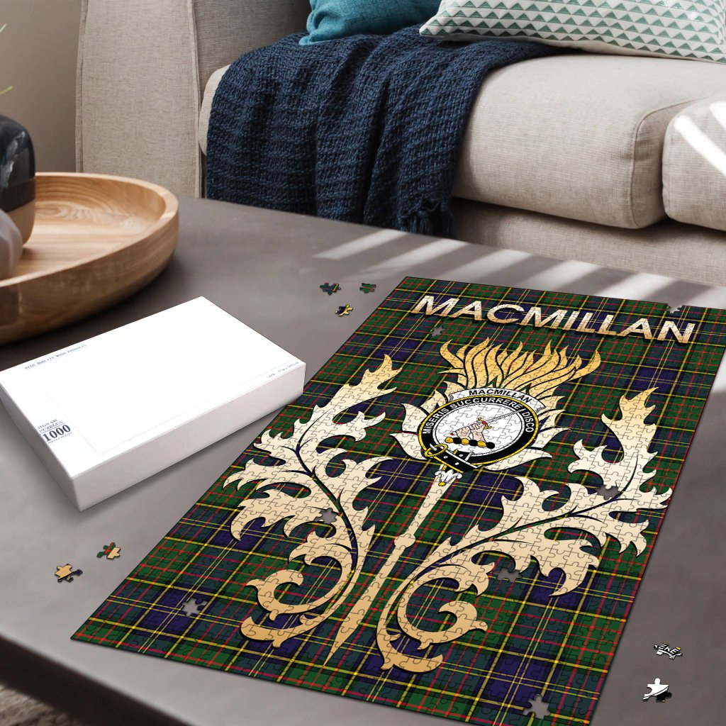 Clan MacMillan Hunting Modern Tartan Crest Thistle Jigsaw Puzzles Gift For Family VW27 Clan MacMillan Tartan Today   