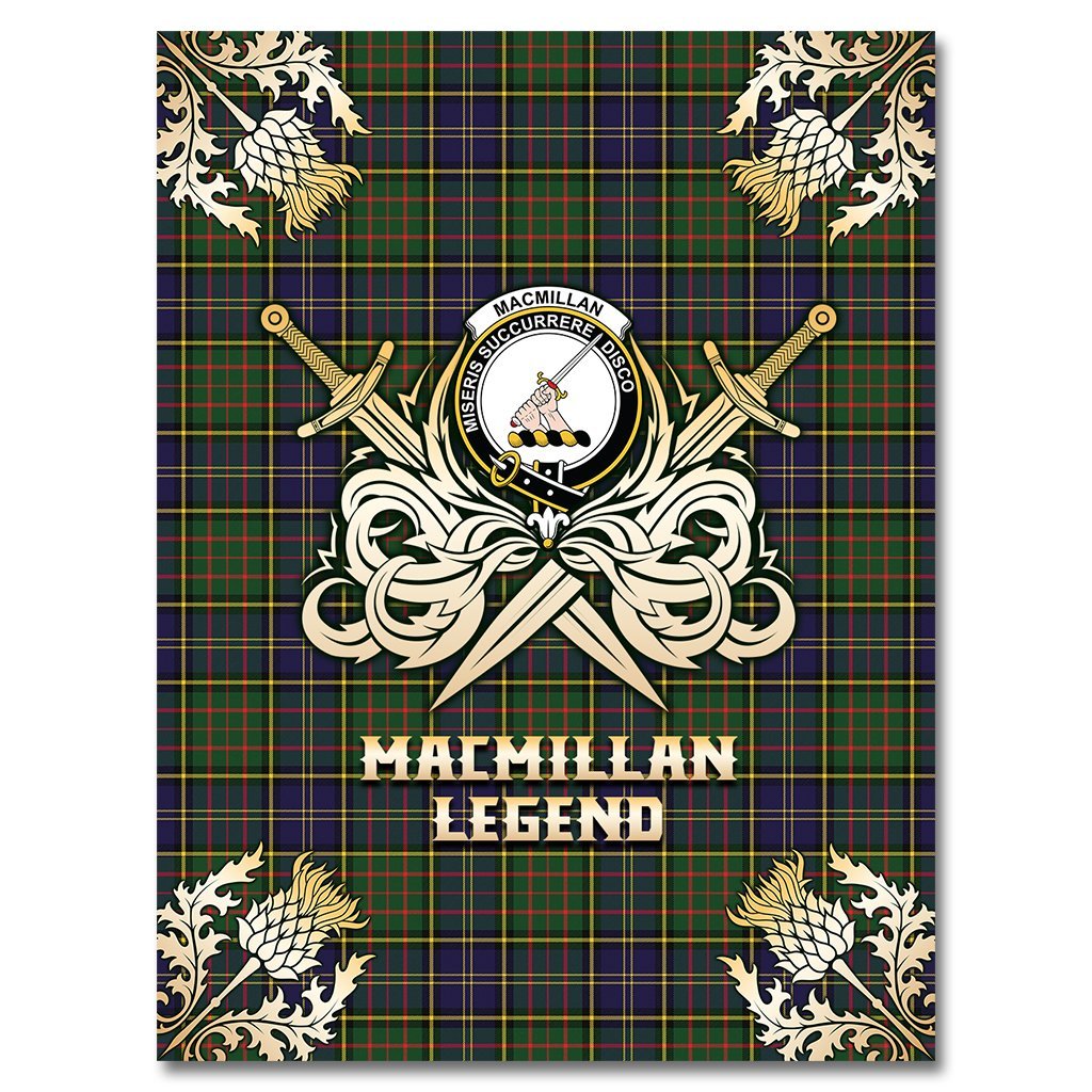 Clan MacMillan Hunting Modern Tartan Gold Courage Symbol Blanket GS45 Clan MacMillan Tartan Today   