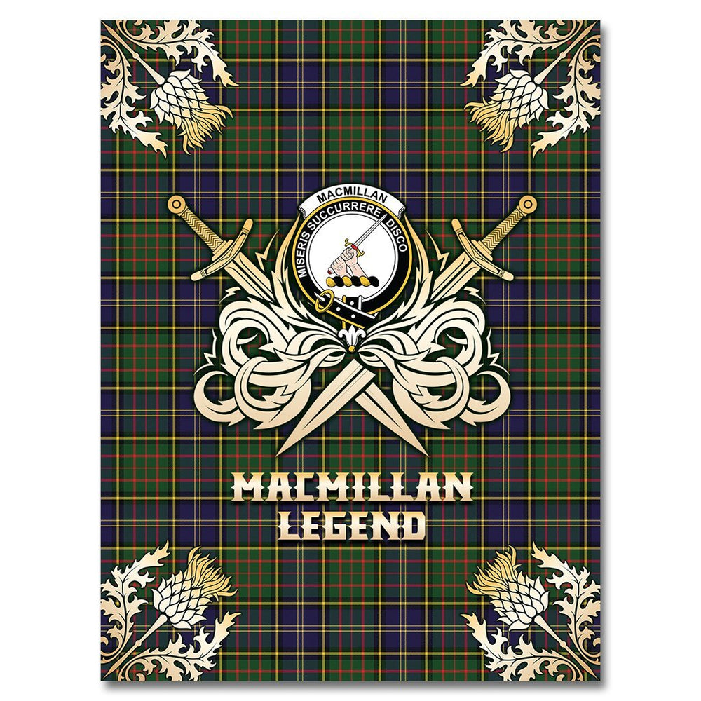 Clan MacMillan Hunting Modern Tartan Gold Courage Symbol Blanket GS45 Clan MacMillan Tartan Today   