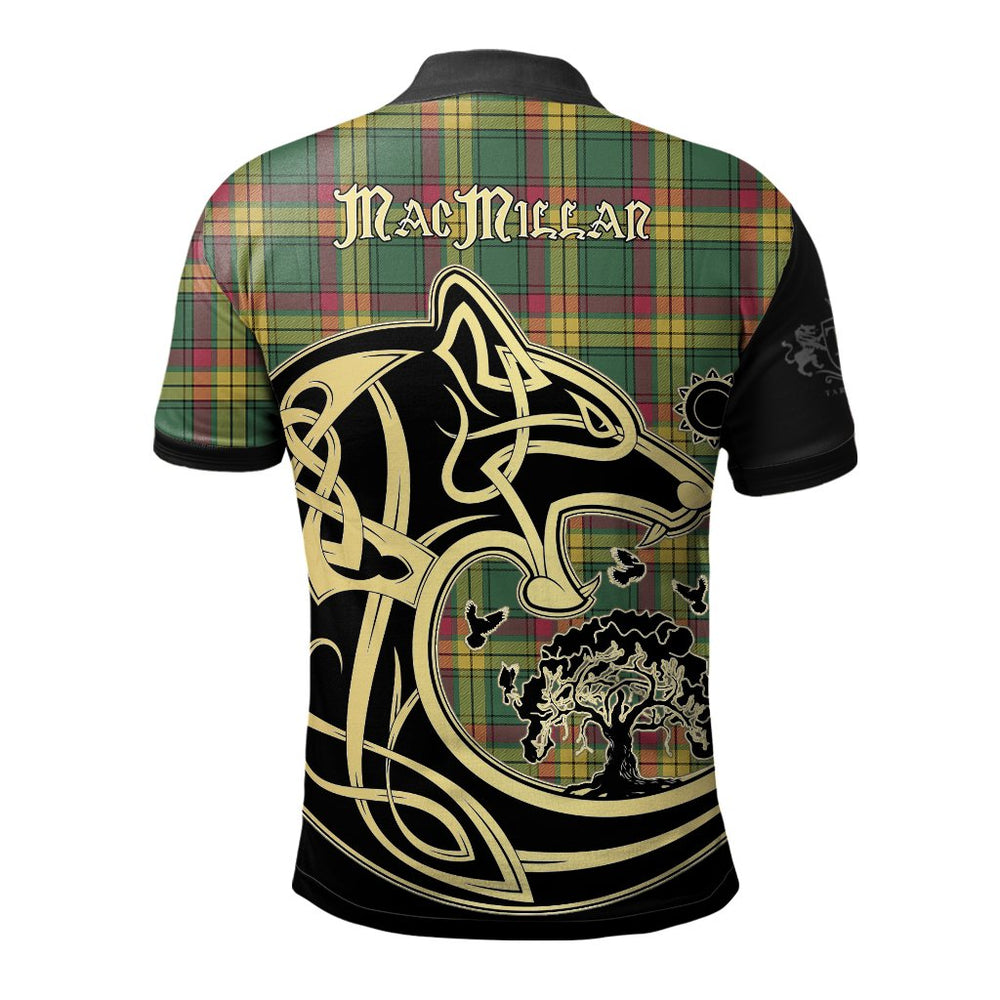 Clan MacMillan Old Ancient Tartan Polo Shirt Viking Wolf LR12 MacMillan Old Ancient Tartan Tartan Polo   