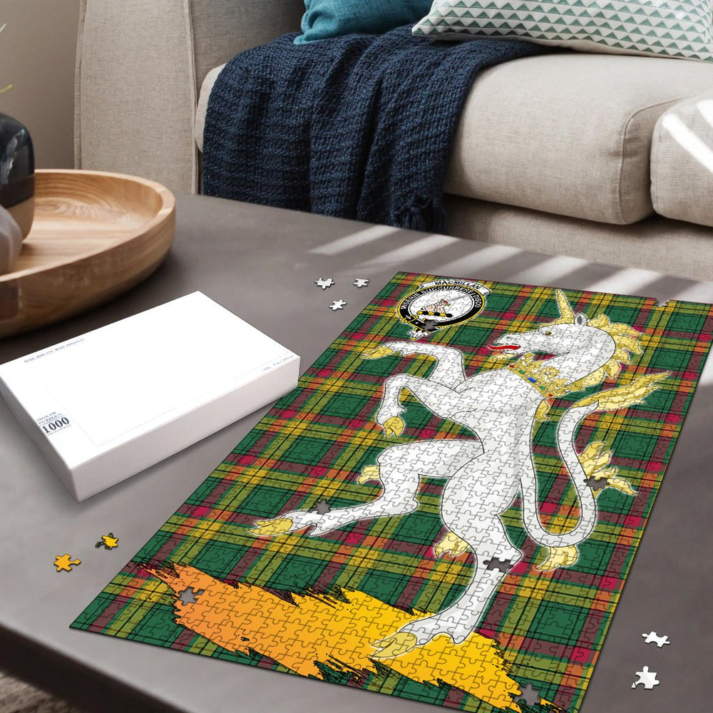 Clan MacMillan Old Ancient Tartan Crest Unicorn Scotland Jigsaw Puzzles Gift For Family OE39 Clan MacMillan Tartan Today   