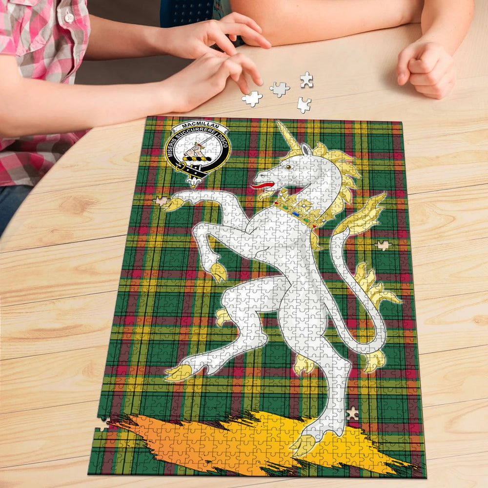 Clan MacMillan Old Ancient Tartan Crest Unicorn Scotland Jigsaw Puzzles Gift For Family OE39 Clan MacMillan Tartan Today   