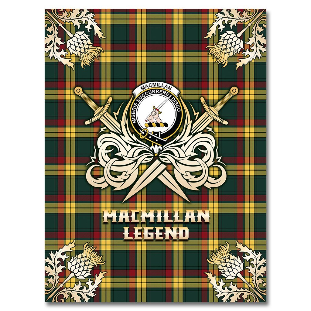 Clan MacMillan Old Modern Tartan Gold Courage Symbol Blanket DN42 Clan MacMillan Tartan Today   
