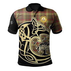 Clan MacMillan Old Weathered Tartan Polo Shirt Viking Wolf BT21 MacMillan Old Weathered Tartan Tartan Polo   