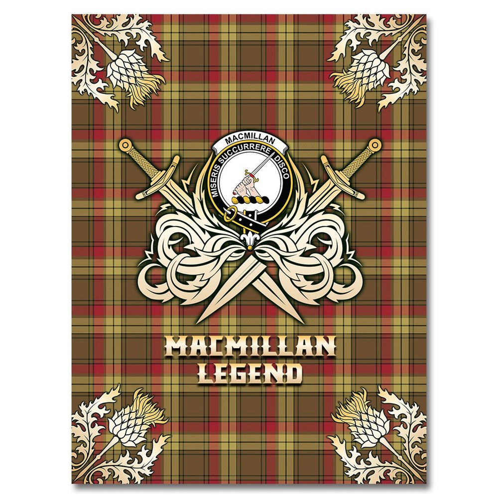 Clan MacMillan Old Weathered Tartan Gold Courage Symbol Blanket DQ23 Clan MacMillan Tartan Today   