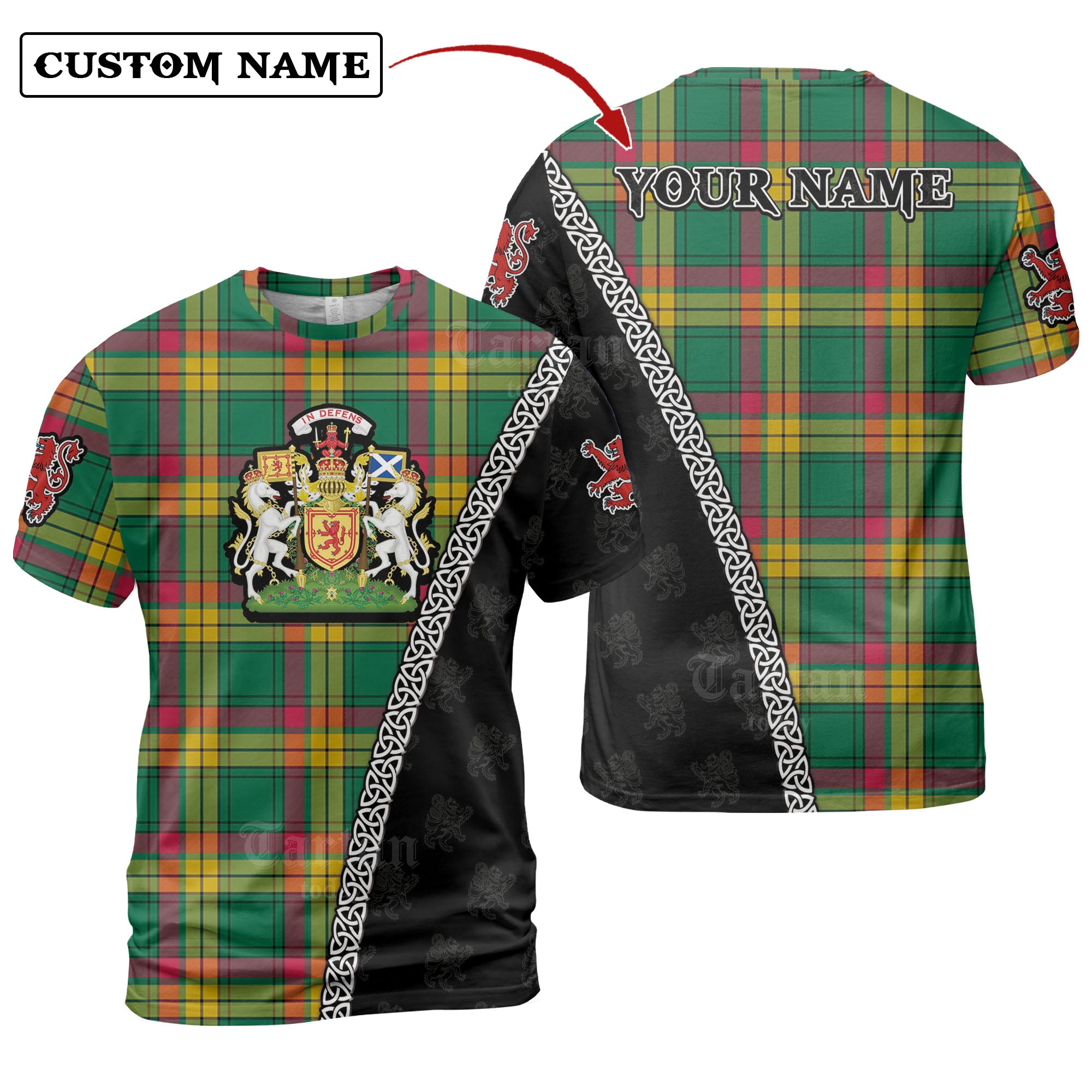 MacMillan Old Ancient Tartan Shirt with Scotland Coat of Arms & Custom Name SI34