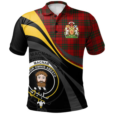 Clan MacNab Tartan Polo Shirt - Royal Coat Of Arms Style