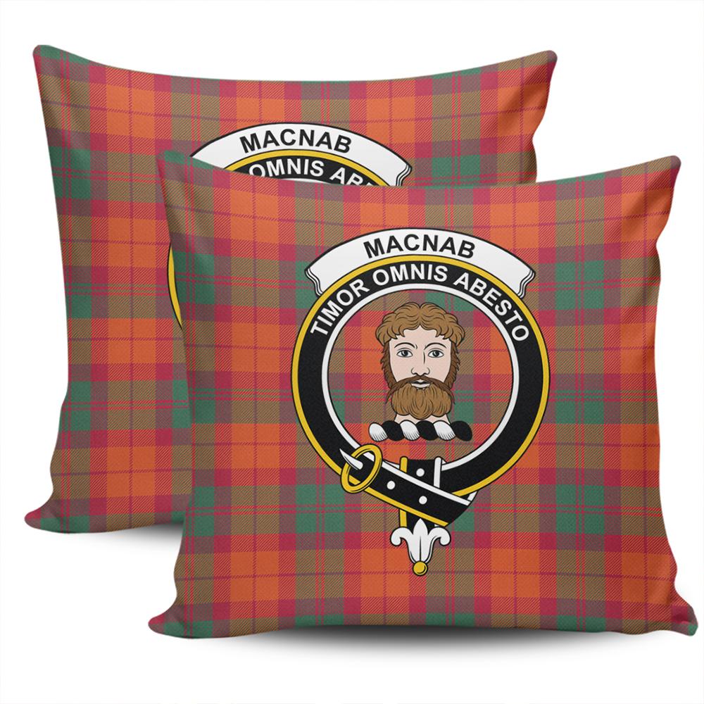 Clan MacNab Ancient Tartan Crest Pillow Cover LR43 Clan MacNab Tartan Today   