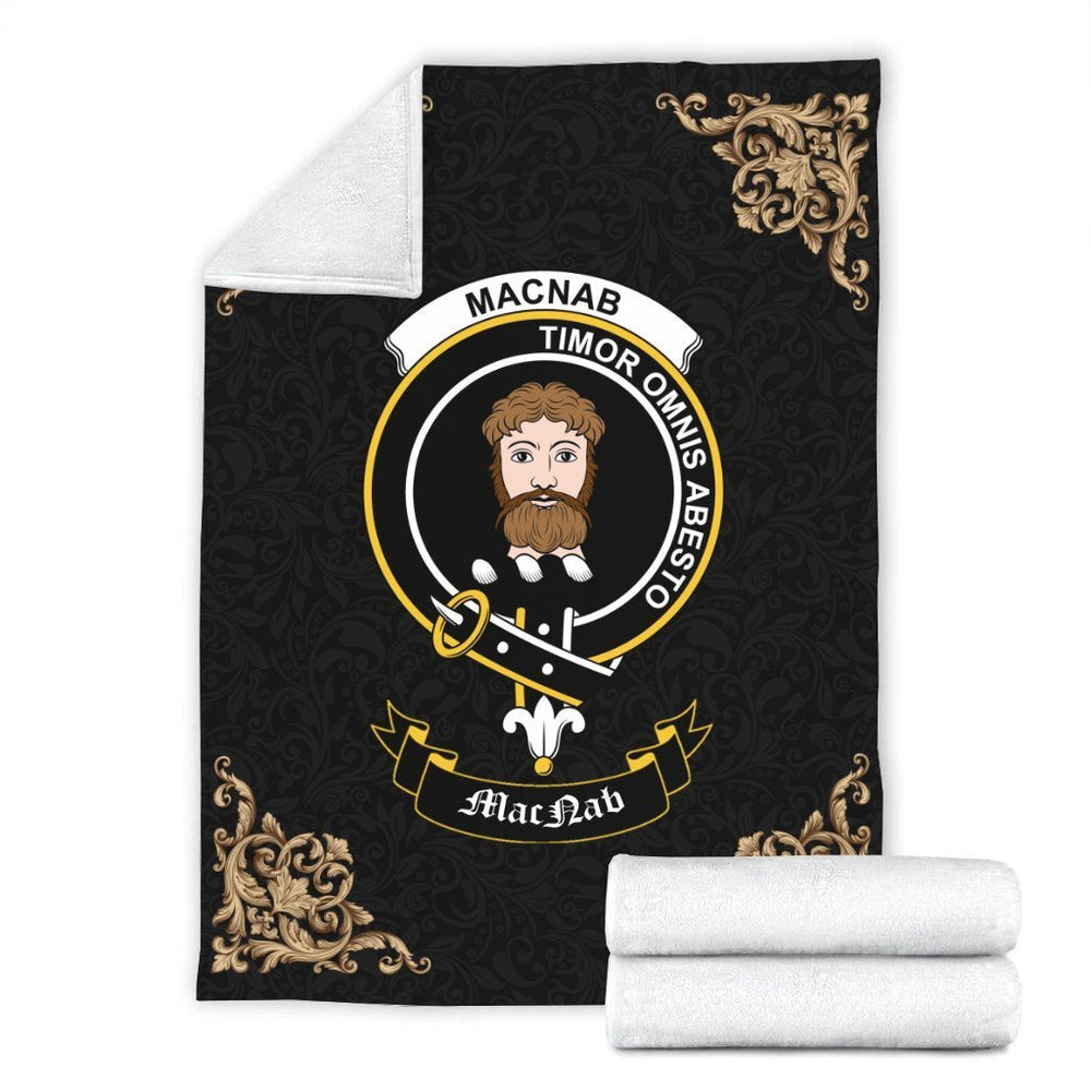 Clan MacNab Crest Tartan Premium Blanket Black RG29 Clan MacNab Tartan Today   