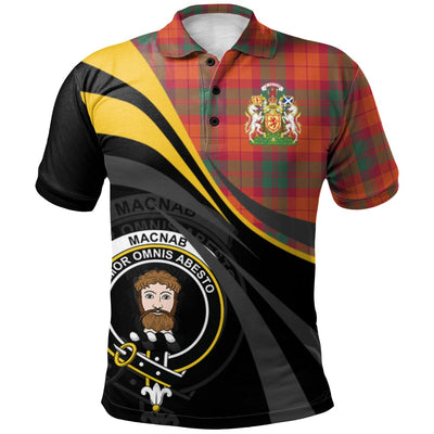Clan MacNab Ancient Tartan Polo Shirt - Royal Coat Of Arms Style
