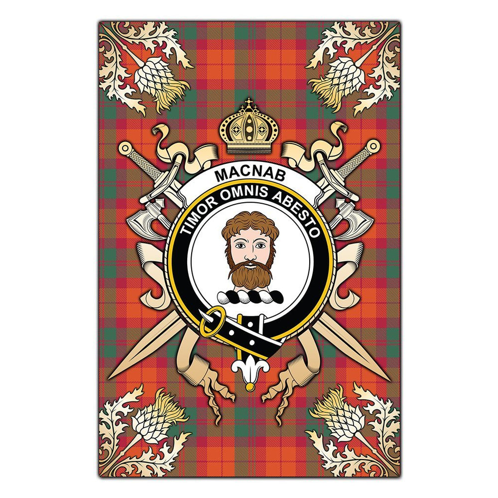 Clan MacNab Ancient Tartan Crest Black Garden Flag  - Gold Thistle  MG75 Clan MacNab Tartan Today   