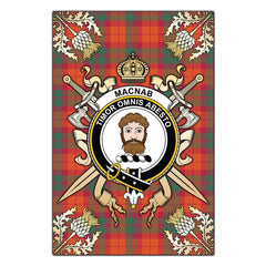 Clan MacNab Ancient Tartan Crest Black Garden Flag  - Gold Thistle  MG75 Clan MacNab Tartan Today   