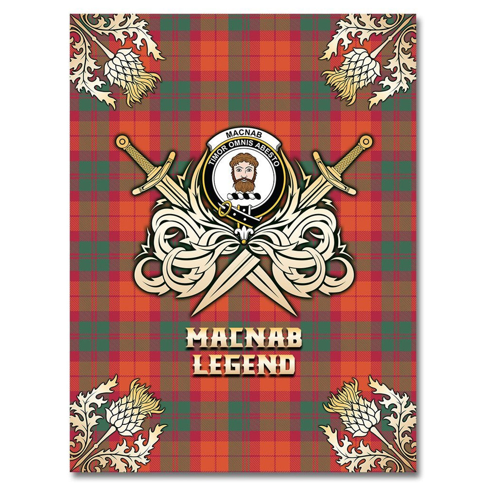 Clan MacNab Ancient Tartan Gold Courage Symbol Blanket JR84 Clan MacNab Tartan Today   