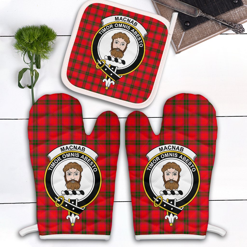 Clan MacNab Modern Tartan Crest Oven Mitt And Pot Holder (2 Oven Mitts + 1 Pot Holder) AT32 Clan MacNab Tartan Today   