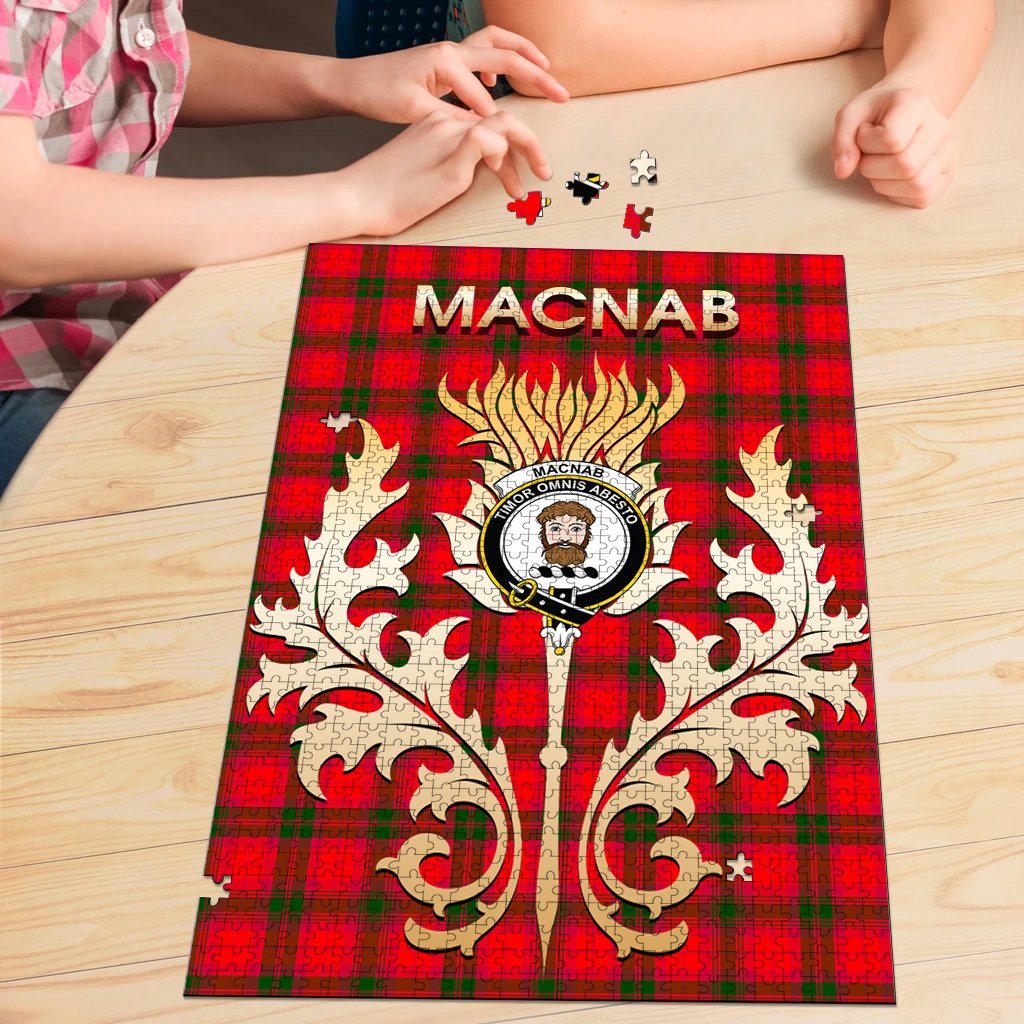 Clan MacNab Modern Tartan Crest Thistle Jigsaw Puzzles Gift For Family GP23 Clan MacNab Tartan Today   
