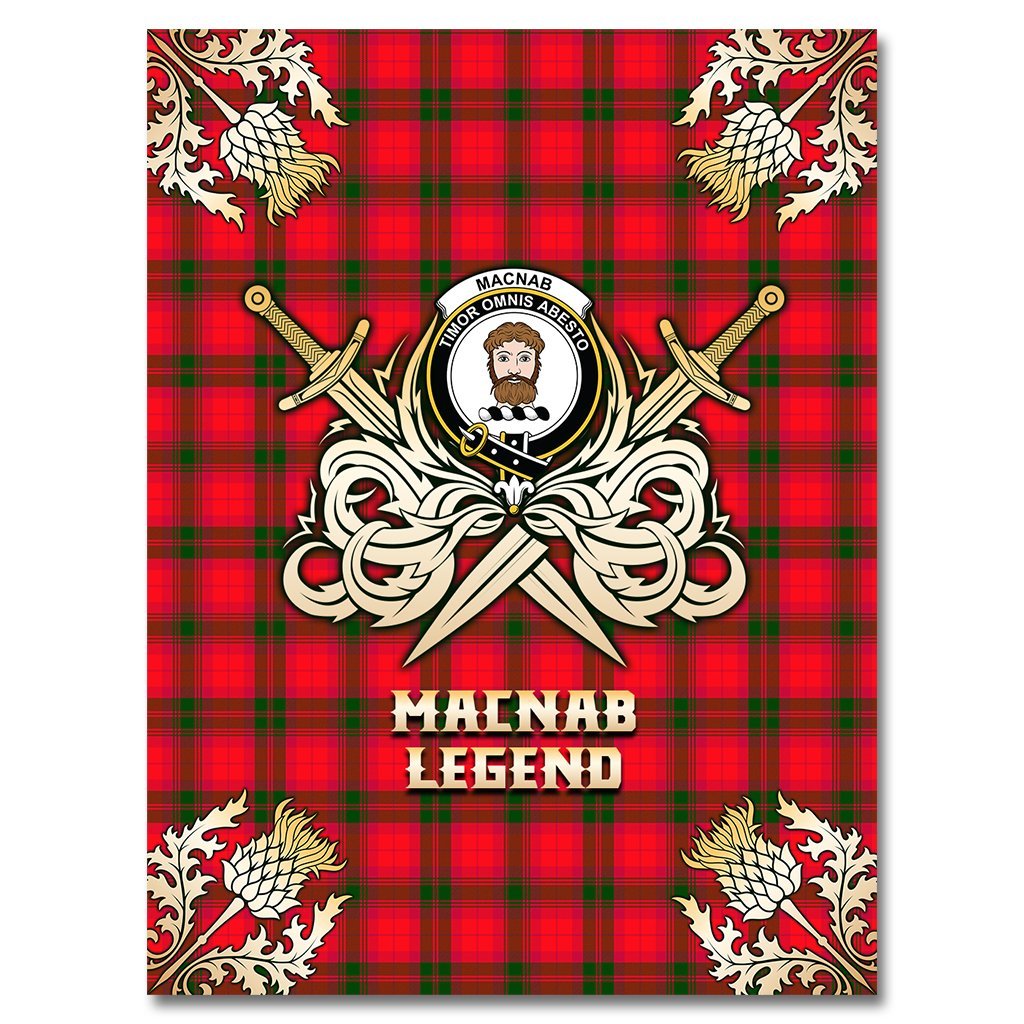 Clan MacNab Modern Tartan Gold Courage Symbol Blanket QR54 Clan MacNab Tartan Today   