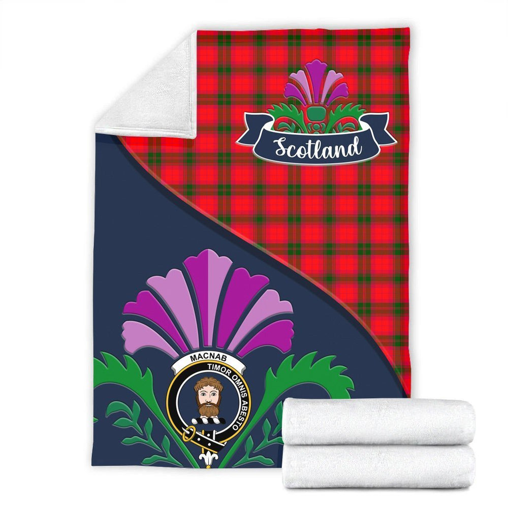 Clan MacNab Tartan Crest Premium Blanket Thistle Style VM89 Clan MacNab Tartan Today   