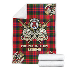 Clan MacNaughton Modern Tartan Gold Courage Symbol Blanket PN16 Clan MacNaughton Tartan Today   