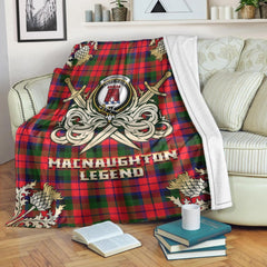Clan MacNaughton Modern Tartan Gold Courage Symbol Blanket PN16 Clan MacNaughton Tartan Today   