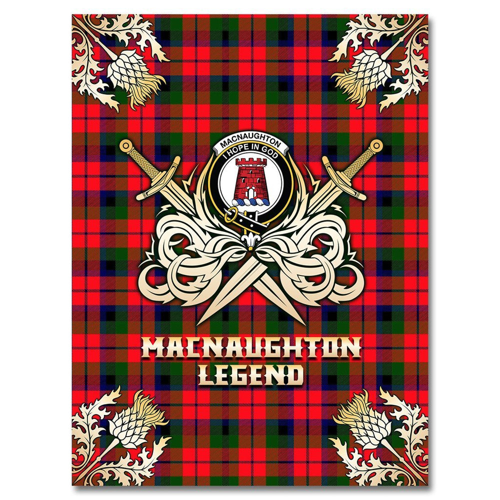 Clan MacNaughton Modern Tartan Gold Courage Symbol Blanket PN16 Clan MacNaughton Tartan Today   
