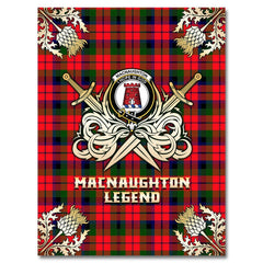 Clan MacNaughton Modern Tartan Gold Courage Symbol Blanket PN16 Clan MacNaughton Tartan Today   
