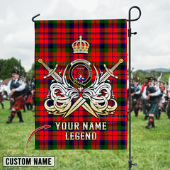 Personalized Custom Name Clan MacNaughton Modern Tartan Garden Flag with Clan Crest and the Golden Sword of Courageous Legacy BQ73 - MacNaughton Modern Tartan Design, Scottish Heritage Gift