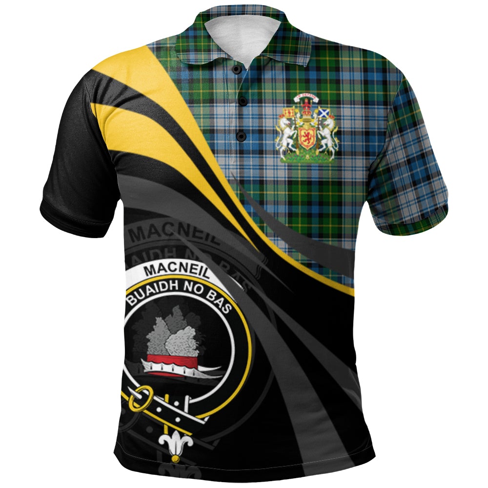 Clan MacNeil Dress Tartan Polo Shirt - Royal Coat Of Arms Style PT87 MacNeil Dress Tartan Tartan Polo   