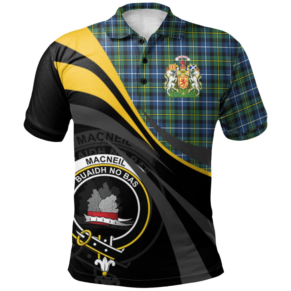 Clan MacNeil of Barra Ancient Tartan Polo Shirt - Royal Coat Of Arms Style VA42 MacNeil of Barra Ancient Tartan Tartan Polo   