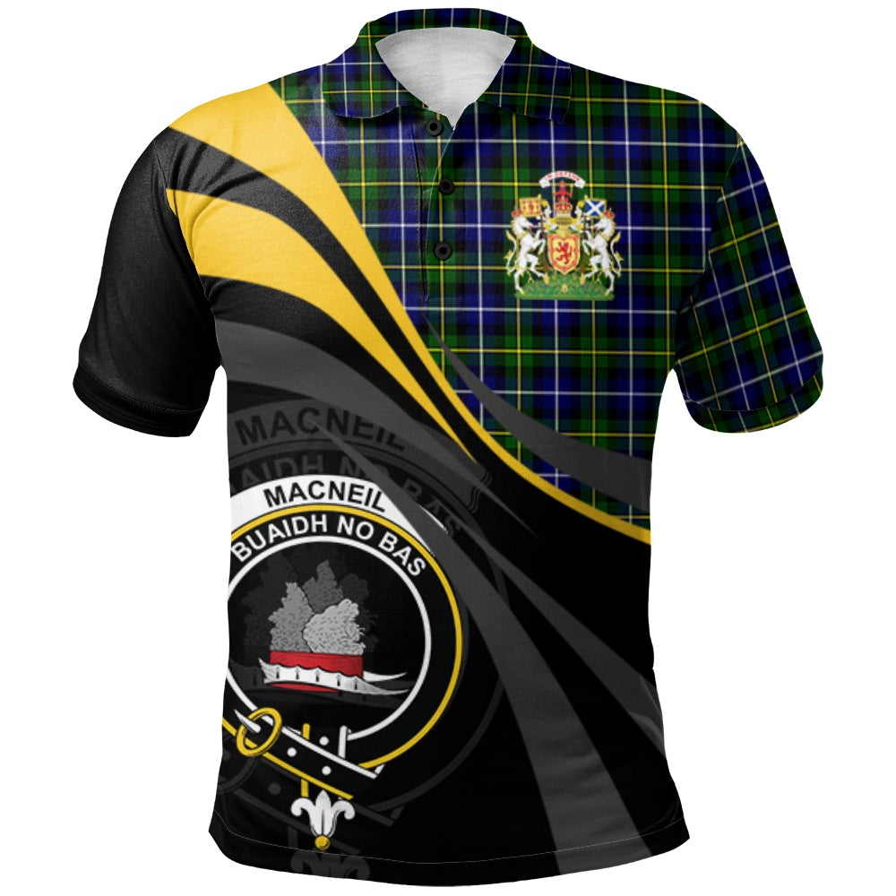 Clan MacNeil of Barra Modern Tartan Polo Shirt - Royal Coat Of Arms Style FB81 MacNeil of Barra Modern Tartan Tartan Polo   