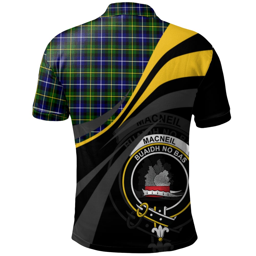 Clan MacNeil of Barra Modern Tartan Polo Shirt - Royal Coat Of Arms Style FB81 MacNeil of Barra Modern Tartan Tartan Polo   