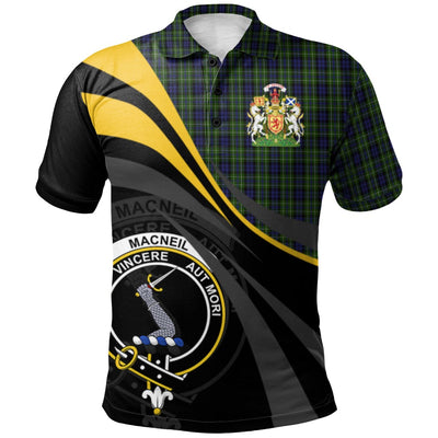 Clan MacNeil of Colonsay Tartan Polo Shirt - Royal Coat Of Arms Style