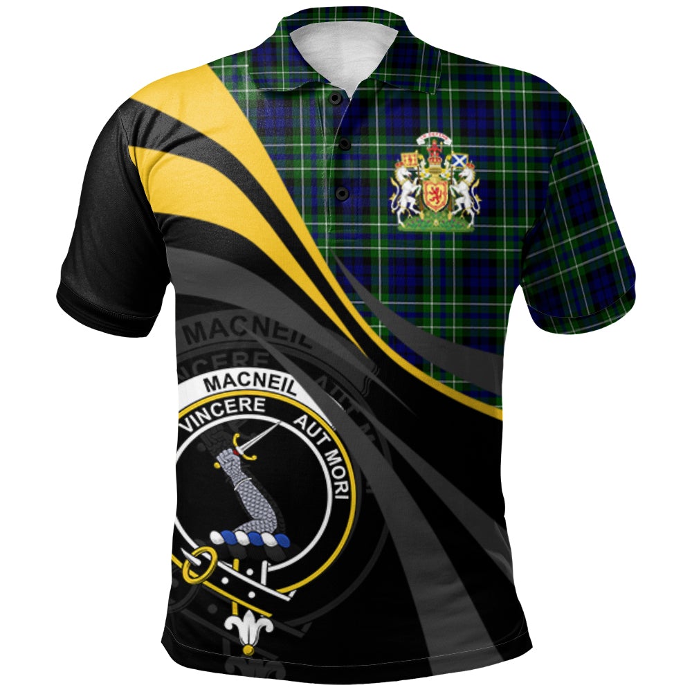 Clan MacNeil of Colonsay Modern Tartan Polo Shirt - Royal Coat Of Arms Style NH30 MacNeil of Colonsay Modern Tartan Tartan Polo   