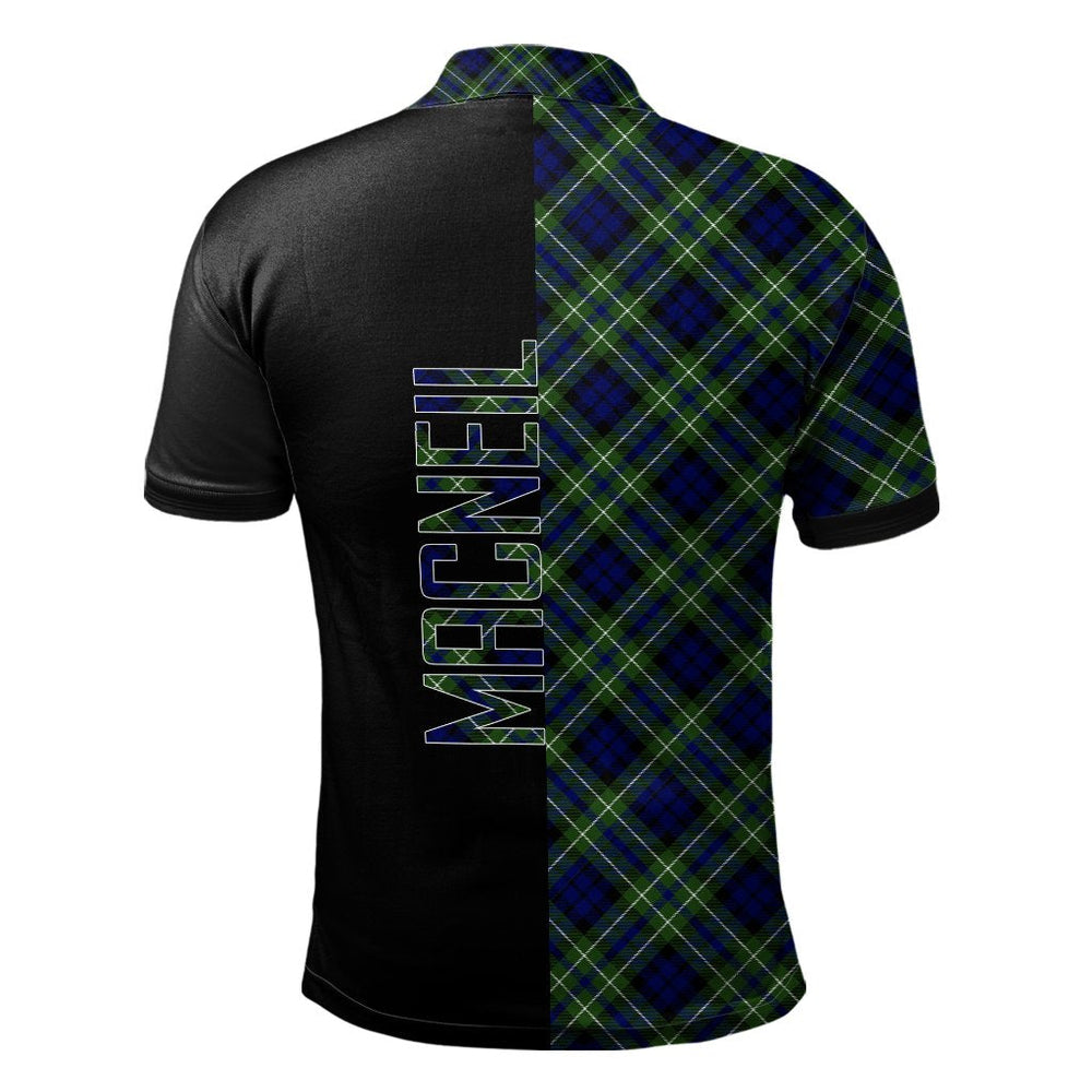 Clan MacNeil of Colonsay Modern Tartan Polo Shirt Half of Me - Cross Style FO65 MacNeil of Colonsay Modern Tartan Tartan Polo   