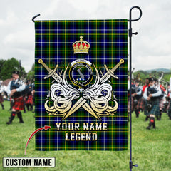 Personalized Custom Name Clan MacNeil of Barra Modern Tartan Garden Flag with Clan Crest and the Golden Sword of Courageous Legacy CD54 - MacNeil of Barra Modern Tartan Design, Scottish Heritage Gift
