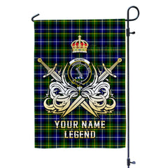 Custom Name Clan MacNeil of Barra Modern Tartan Garden Flag with Clan Crest and the Golden Sword of Courageous Legacy CD54
