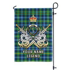 Custom Name Clan MacNeill of Barra Ancient Tartan Garden Flag with Clan Crest and the Golden Sword of Courageous Legacy VA38