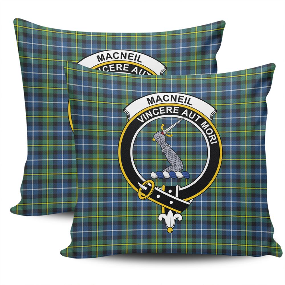 Clan MacNeill of Barra Ancient Tartan Crest Pillow Cover VW62 Clan MacNeil / MacNeill Tartan Today   