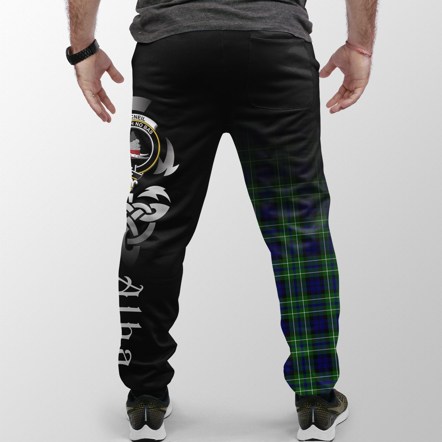 Clan MacNeil Of Colonsay Modern Tartan Crest Jogger Sweatpants  Alba Celtic Style TC33 Clan MacNeil / MacNeill Tartan Today   