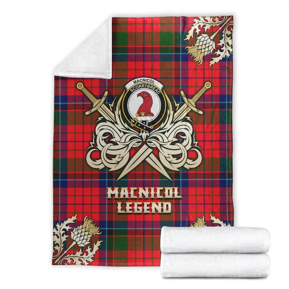Clan MacNicol of Scorrybreac Tartan Gold Courage Symbol Blanket IJ93 Clan MacNicol Tartan Today   