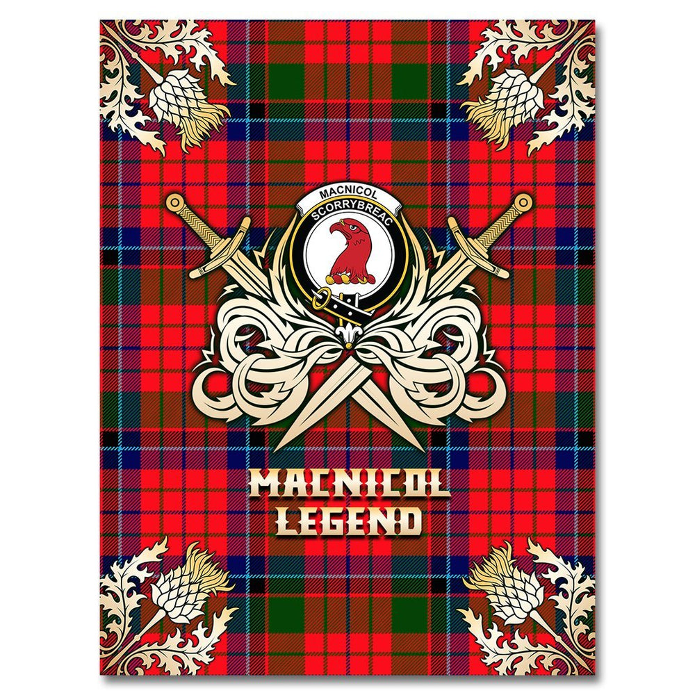 Clan MacNicol of Scorrybreac Tartan Gold Courage Symbol Blanket IJ93 Clan MacNicol Tartan Today   