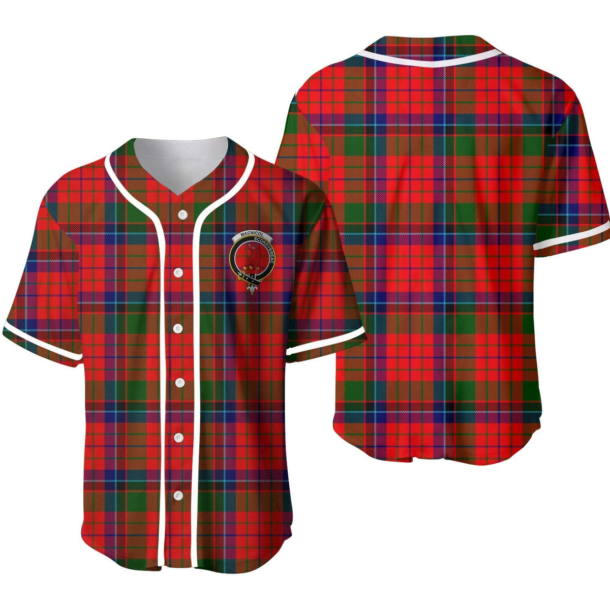 Clan MacNicol (of Scorrybreac) Tartan Unisex Baseball Jersey BZ88VH93 Clan MacNicol Tartan Today   
