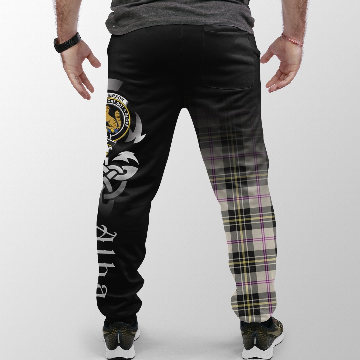 Clan MacPherson Dress Ancient Tartan Crest Jogger Sweatpants  Alba Celtic Style GL23 Clan MacPherson Tartan Today   