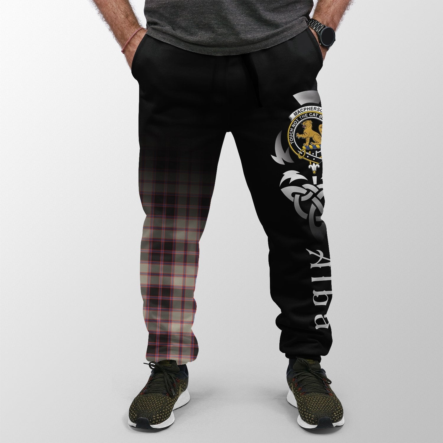Clan MacPherson Hunting Ancient Tartan Crest Jogger Sweatpants  Alba Celtic Style NN92 Clan MacPherson Tartan Today   