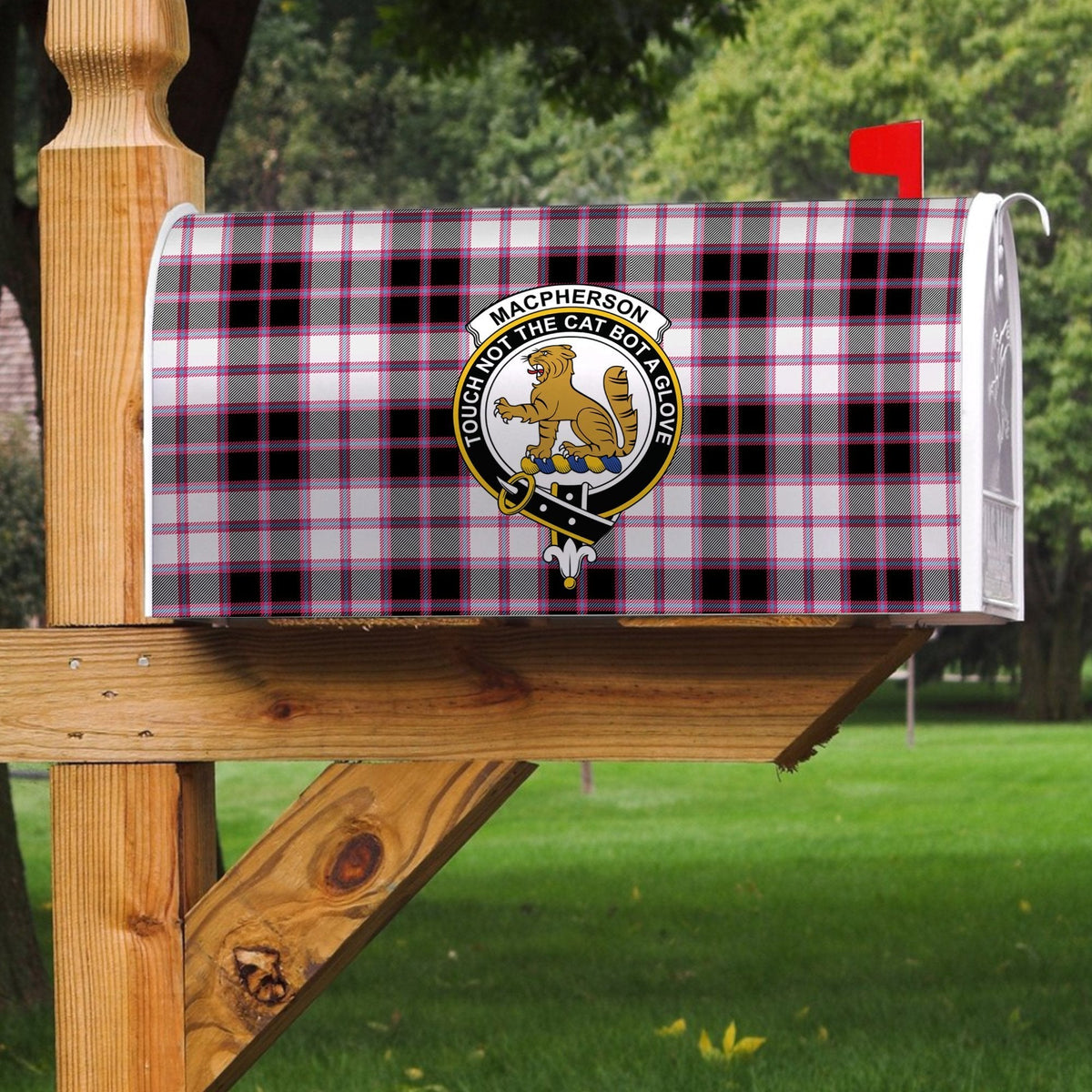 Clan MacPherson Hunting Modern Tartan Crest Mailbox WH14 Clan MacPherson Tartan Today   