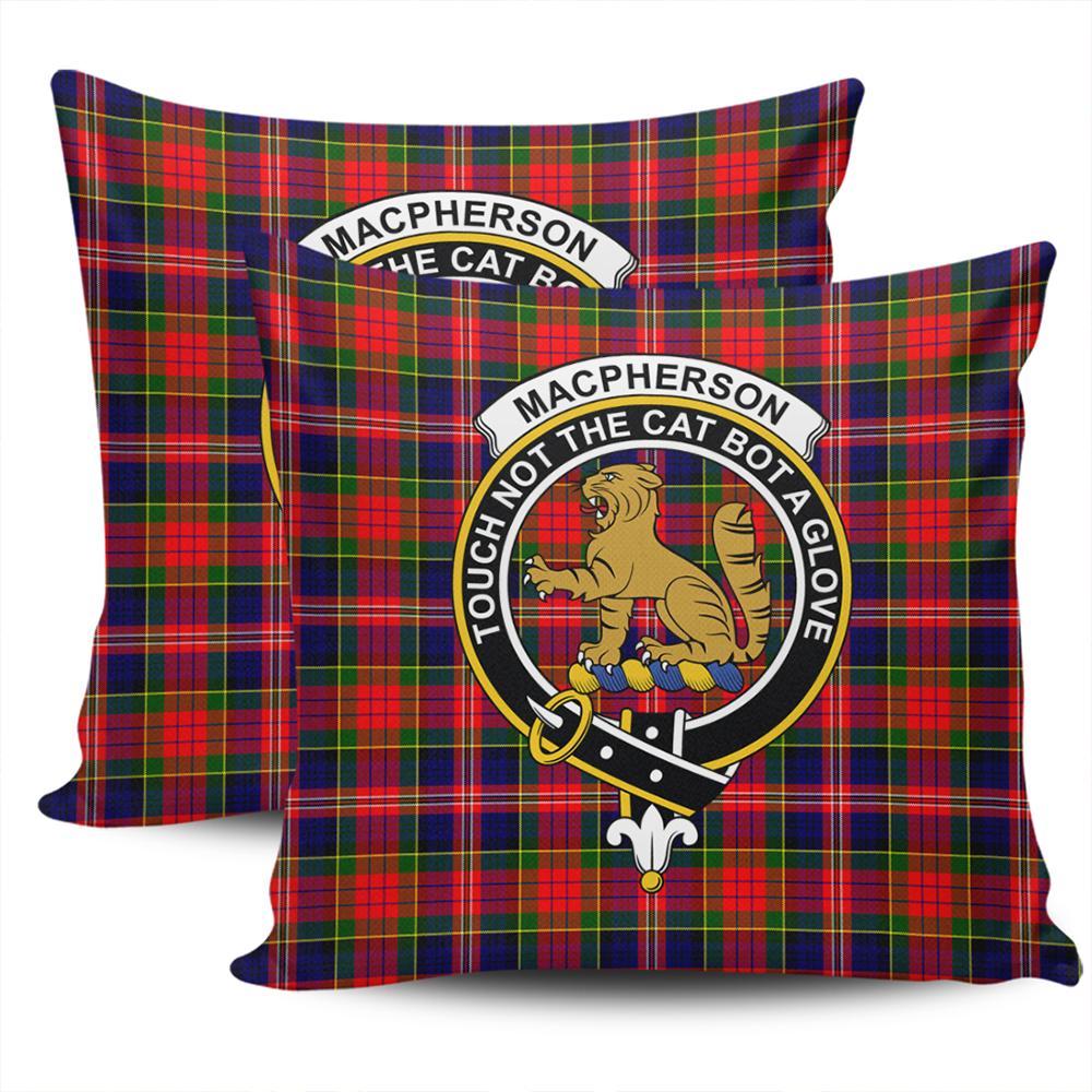 Clan MacPherson Modern Tartan Crest Pillow Cover BR42 Clan MacPherson Tartan Today   