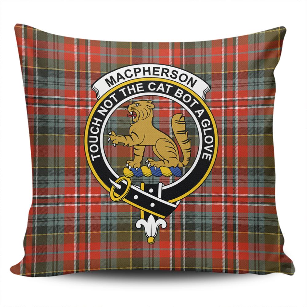 Clan MacPherson Weathered Tartan Crest Pillow Cover LD72 Clan MacPherson Tartan Today   